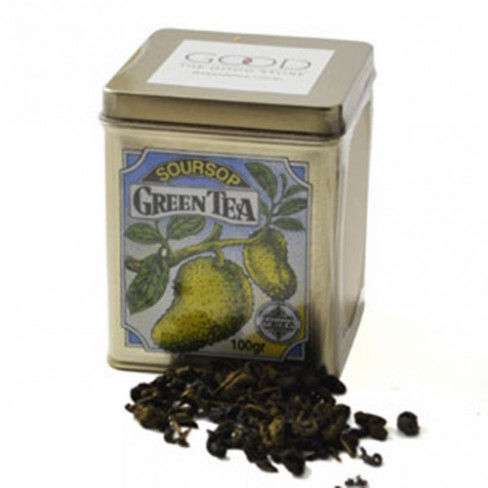 Mlesna szálas zöld tea soursop ízesítéssel teásdobozban 100g