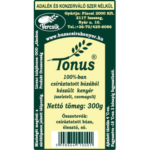 Tonus búza kenyér natúr 300 g