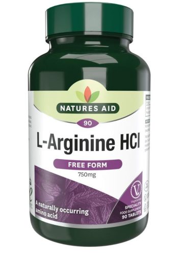 Natures Aid L-Arginine HCI 750mg tabletta 90 db