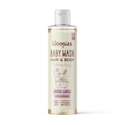 Wooden Spoon Woopies Bio baba tusfürdő és sampon - Cotton hug (200 ml)