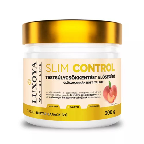 Luxoya Slim Control - Glükomannán rost italpor 300g – Őszibarackos