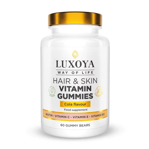 Luxoya Haj és Bőr gumivitamin Biotinnal haj-bőr-köröm - cola ízű 60db