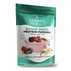   Luxoya 9-Fiber Vegan Protein rostpuding 9 féle növényi rosttal 450g  DOY - Vanília-erdei gyümölcs ízű