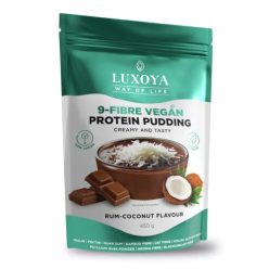   Luxoya 9-Fiber Vegan Protein rostpuding 9 féle növényi rosttal 450g DOY - Kókusz-rum ízű