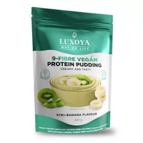 Luxoya 9-Fiber Vegan Protein rostpuding 9 féle növényi rosttal 450g DOY - Kivi-banán ízű