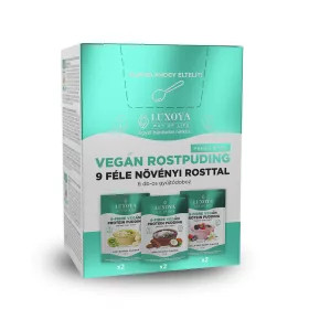 Luxoya 9-Fiber Vegan Protein rostpuding 9 féle növényi rosttal 450g  kóstoló csomag 6x 45g