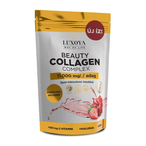 Luxoya Beauty Collagen Complex Hyaluron & Vitamin C 300g - Eper Hibiszkusz