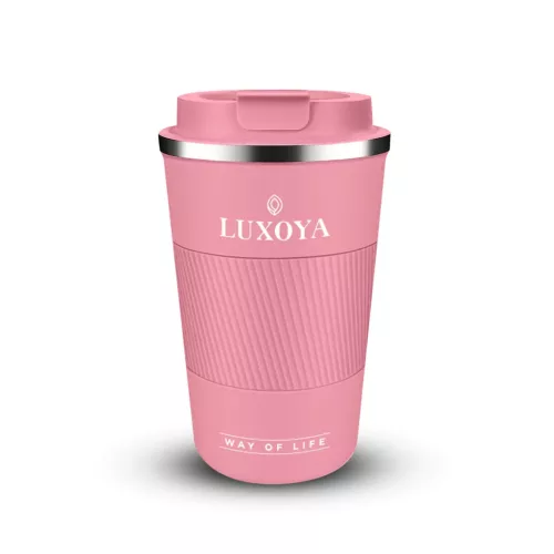 Luxoya rozsdamentes hőtartó pohár - rózsaszín 400 ml