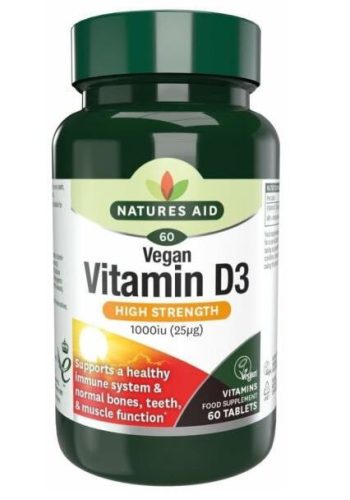 Natures Aid Vegan D3 1000 IU tabletta 60 db