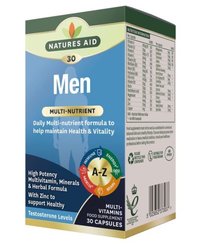 Natures Aid Multivitamin és Ásványi-anyag formula férfiaknak 30 db